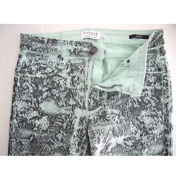 Parker Smith Jeans 8 Ava Skinny Mint Green Print - Picture 5 of 7